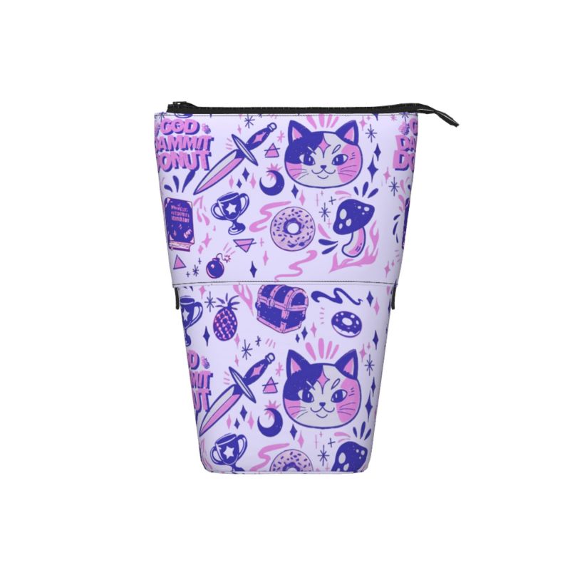 Pagewings Cat Lover Pencil Holder Retractable Pencil Bag