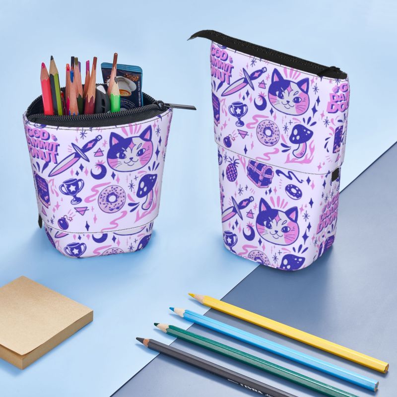 Pagewings Cat Lover Pencil Holder Retractable Pencil Bag