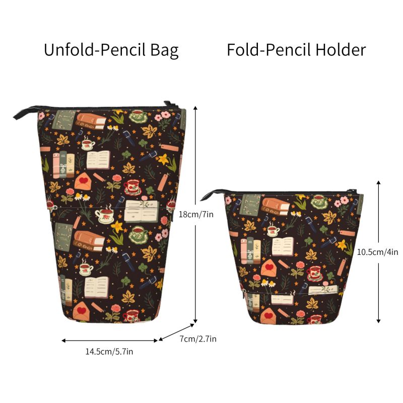 Pagewings Bohemian Book Lover Pencil Holder Retractable Pencil Bag