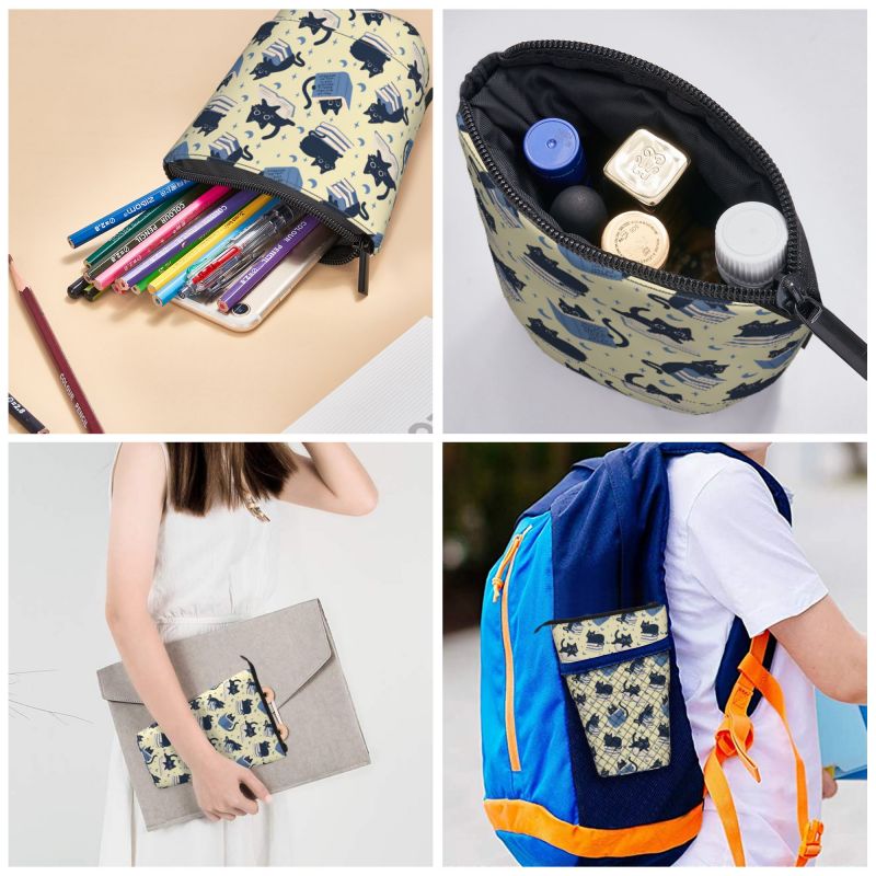 Pagewings Cat Book Nerd Pencil Holder Retractable Pencil Bag