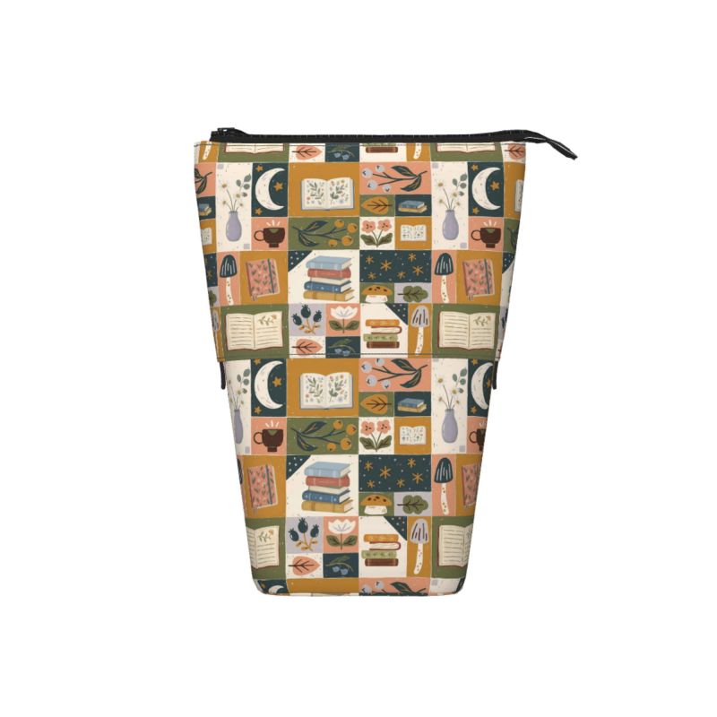 Pagewings Plant Floral Pencil Holder Retractable Pencil Bag