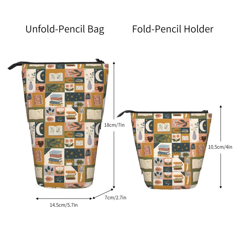 Pagewings Plant Floral Pencil Holder Retractable Pencil Bag