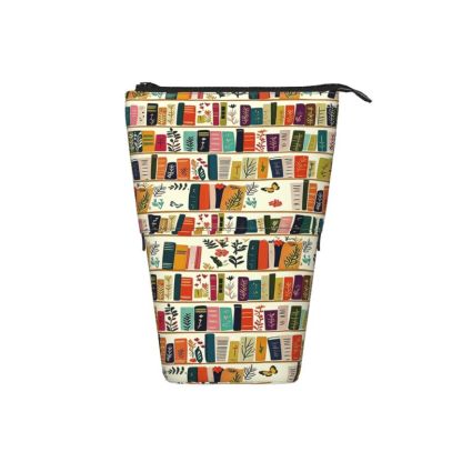 Pagewings Bookish Floral Pencil Holder Retractable Pencil Bag