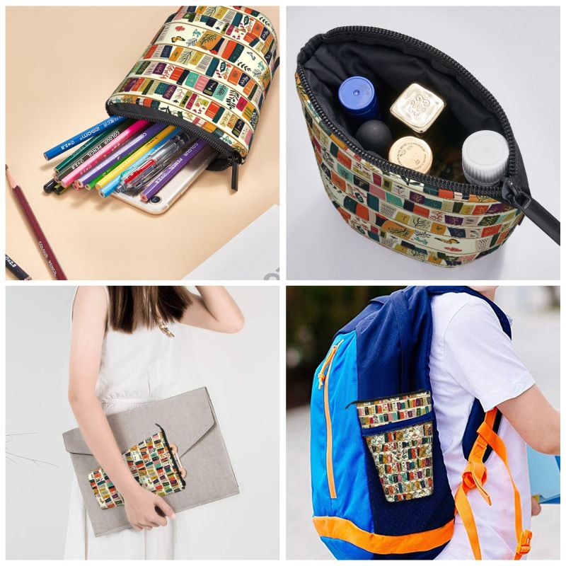 Pagewings Bookish Floral Pencil Holder Retractable Pencil Bag