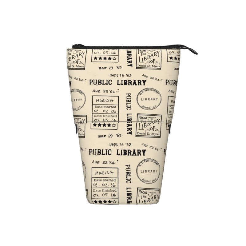 Pagewings Public Library Pencil Holder Retractable Pencil Bag