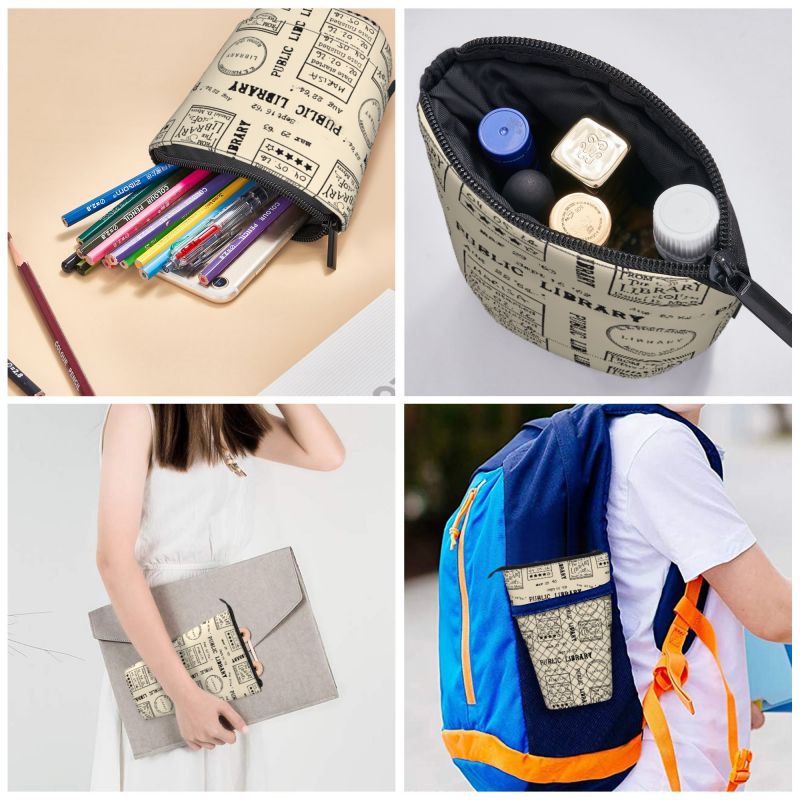 Pagewings Public Library Pencil Holder Retractable Pencil Bag