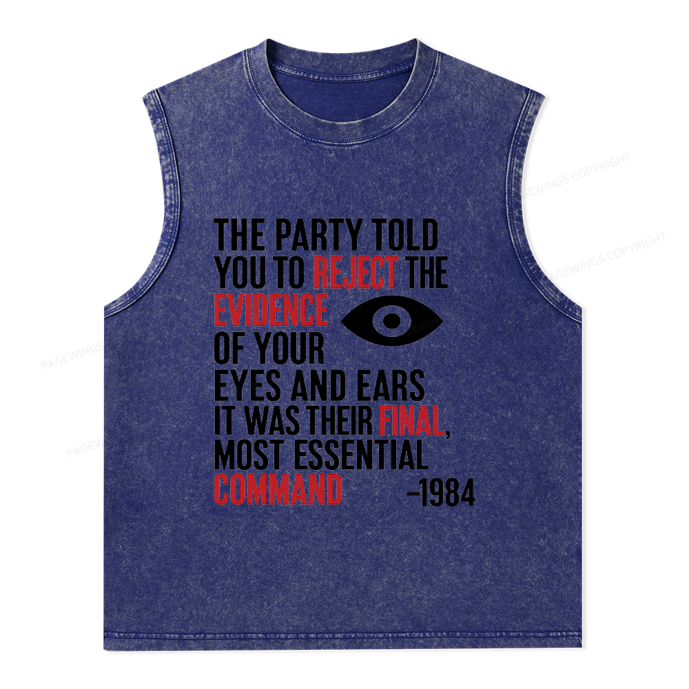 Pagewings Dystopia Quote Unisex Washed Tank Top