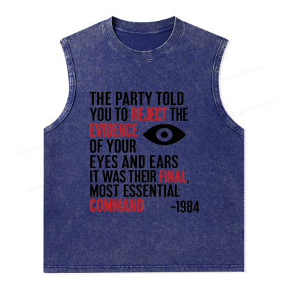 Pagewings Dystopia Quote Unisex Washed Tank Top