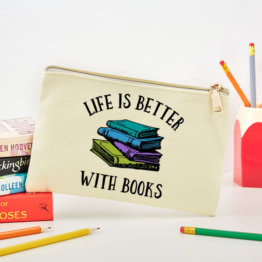 Pagewings Life's Better With Books Pouch