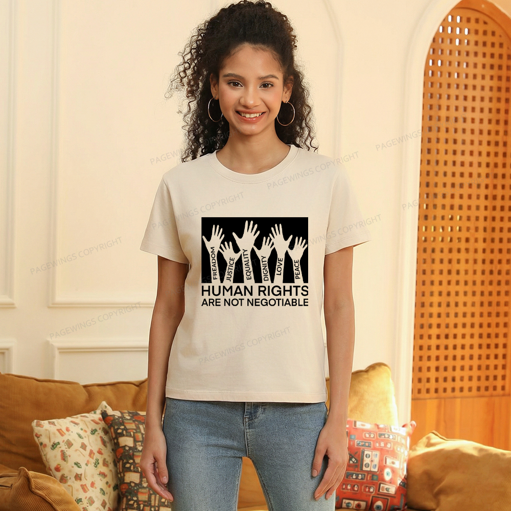 Pagewings Human Rights Are Not Negotiable Women's Washed T-shirt