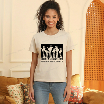 Pagewings Human Rights Are Not Negotiable Women's Washed T-shirt