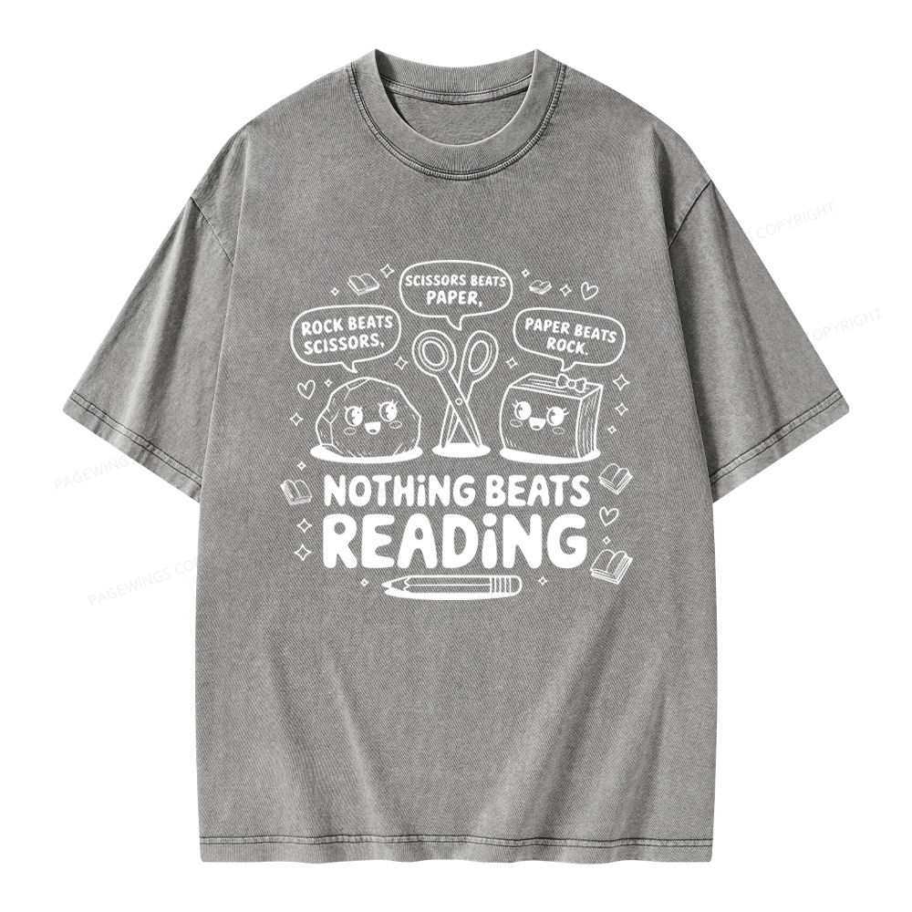 Pagewings Nothing Beats Reading Unisex Washed T-shirt
