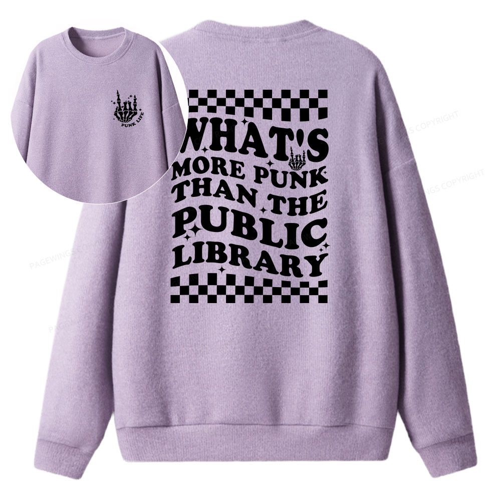 Pagewings Punk The Public Library Unisex Knit Sweatshirt