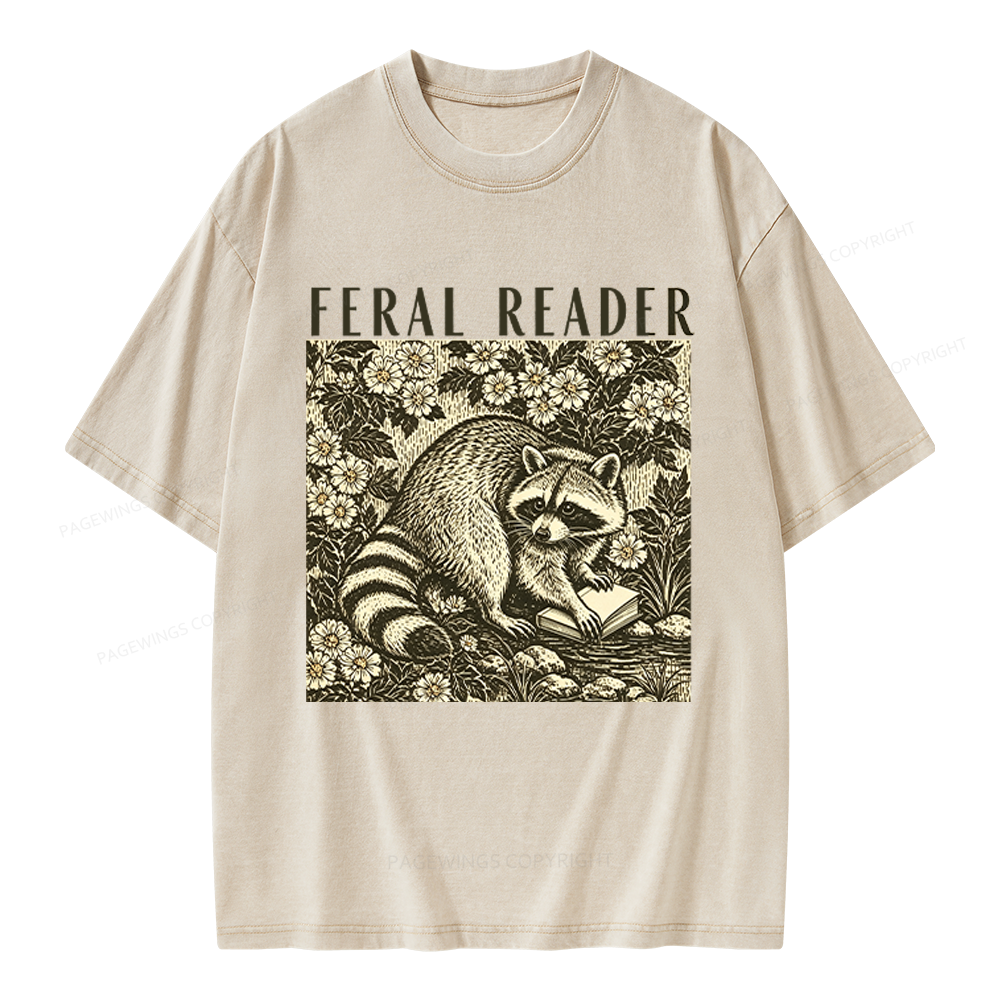 Pagewings Feeling Feral Unisex Washed T-shirt