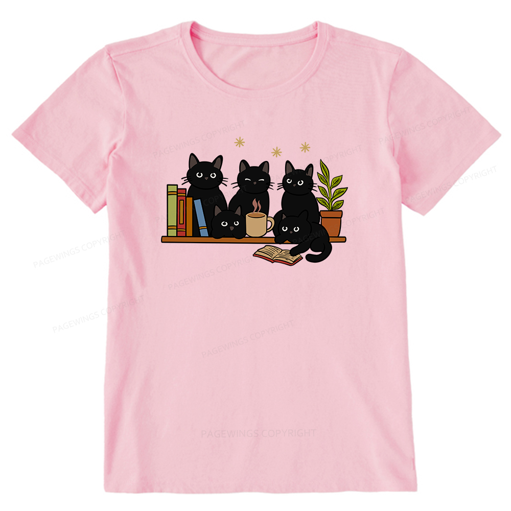Pagewings Cat On Bookshelf Unisex Classic T-shirt