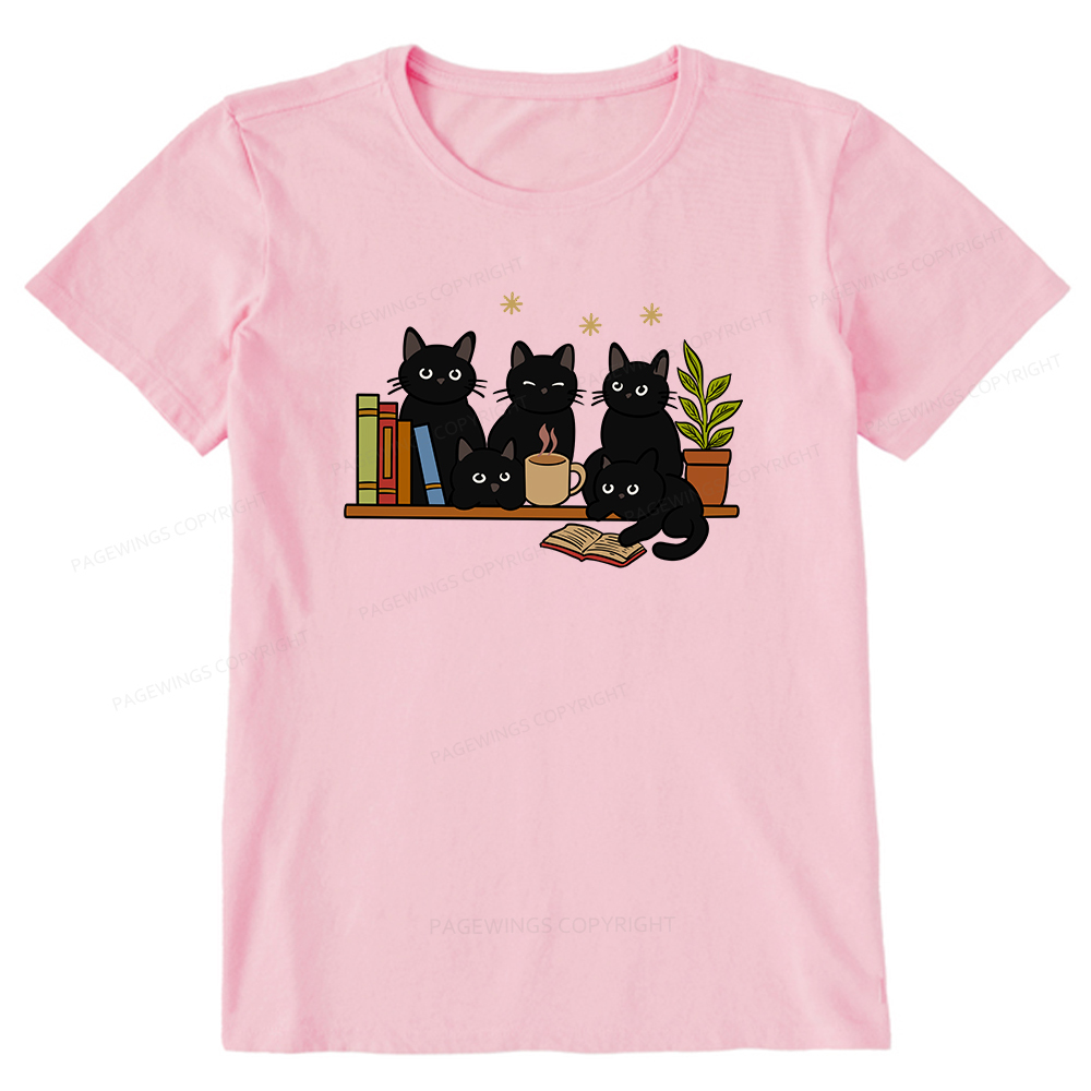 Pagewings Cat On Bookshelf Unisex Classic T-shirt