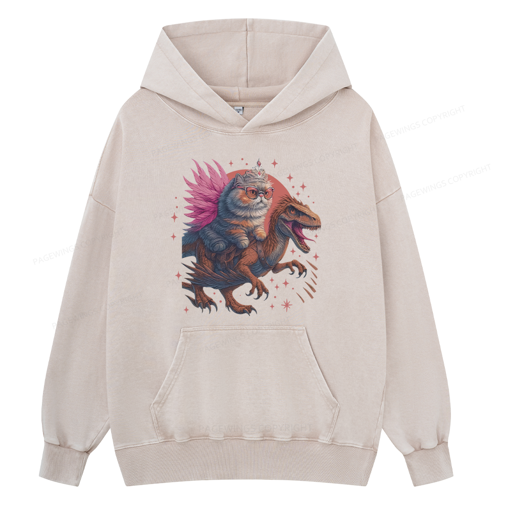 Pagewings Vintage Book Lover Princess Unisex Washed Hoodie