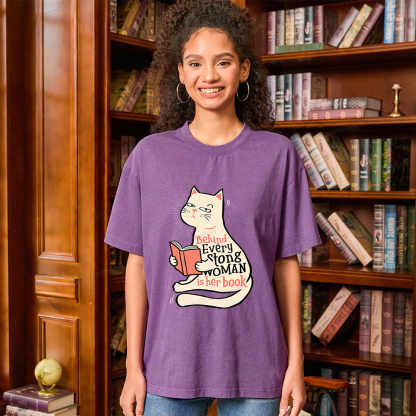 Pagewings Behind Every Strong Woman Is Her Book Unisex Washed T-shirt