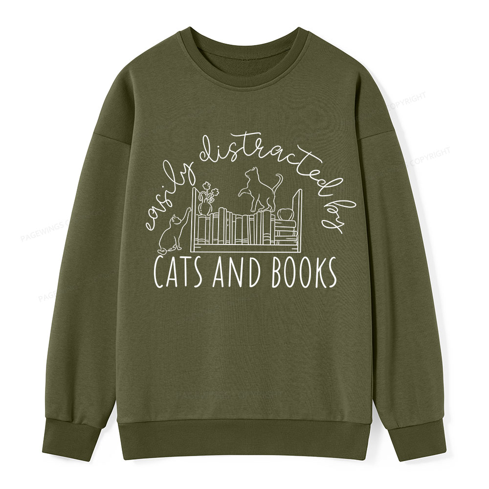 Pagewing Cute Cats And Books  Unisex Classic Sweatshirt