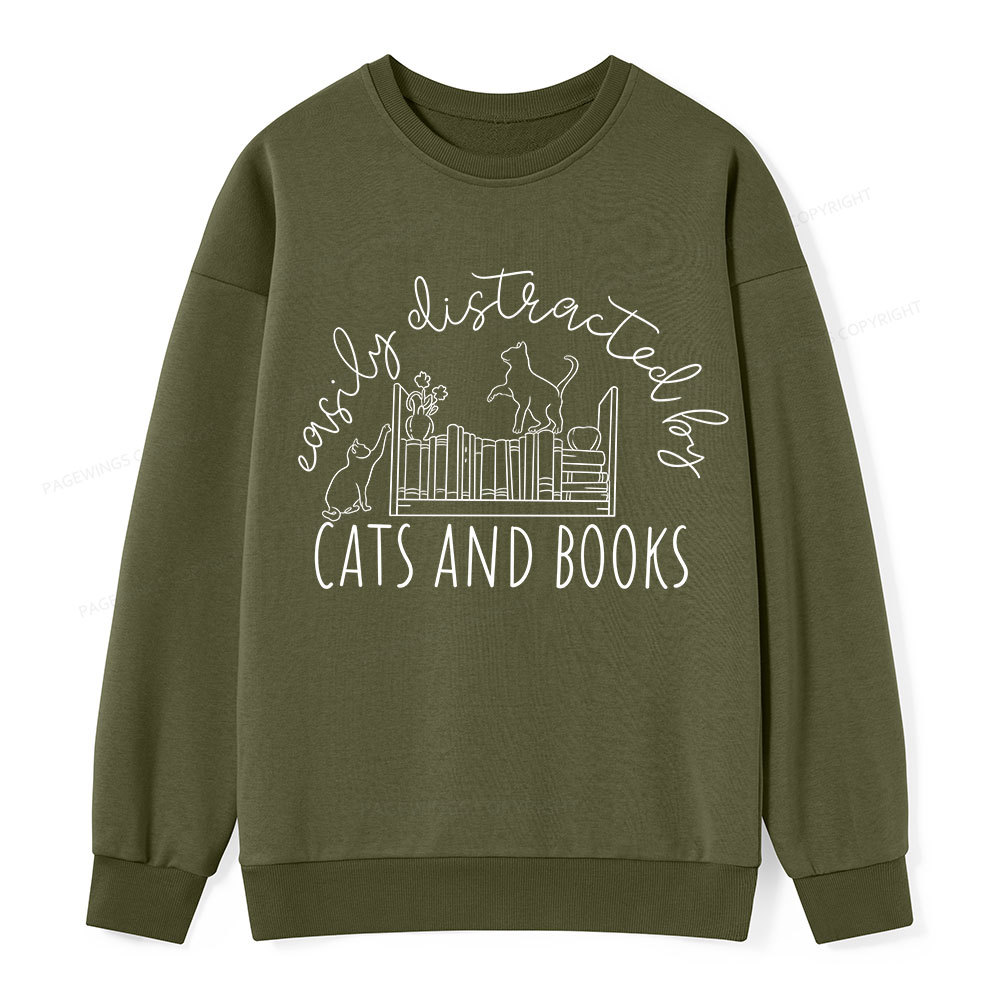 Pagewing Cute Cats And Books  Unisex Classic Sweatshirt