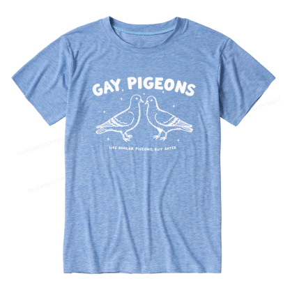 Pagewings Gay Pigeons Unisex Heather T-Shirt