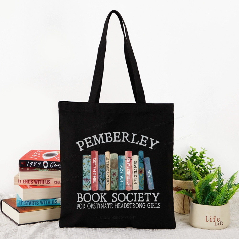 Pagewings Pemberley Book Society Tote Bag