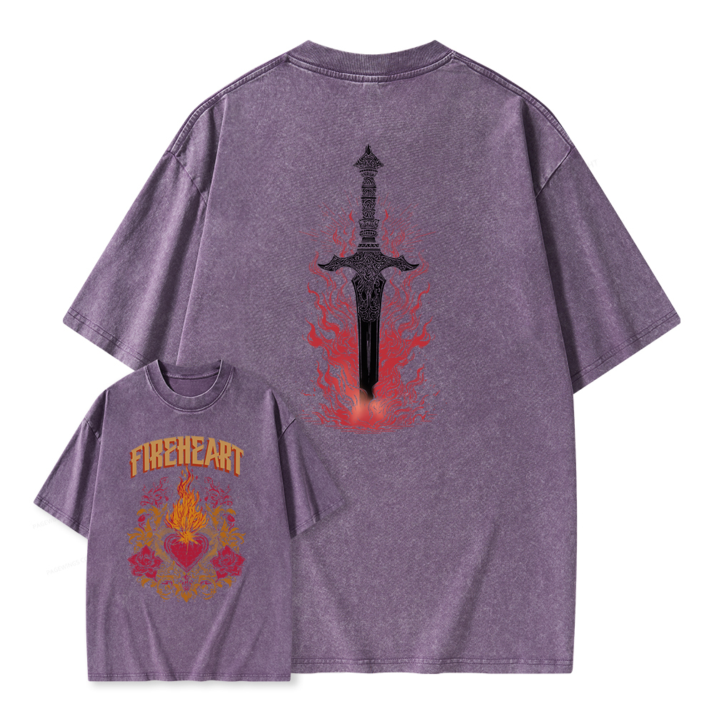 Pagewings Fireheart Unisex Washed T-shirt