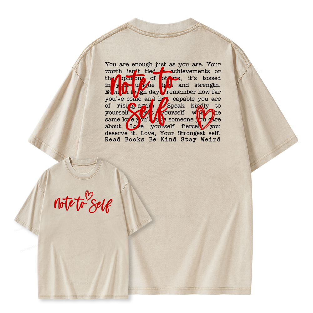 Pagewings Note To Self Unisex Washed T-shirt