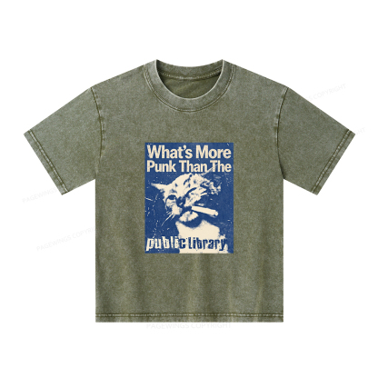 Pagewings What's More Punk Than The Public Library Unisex Kids Washed T-shirt