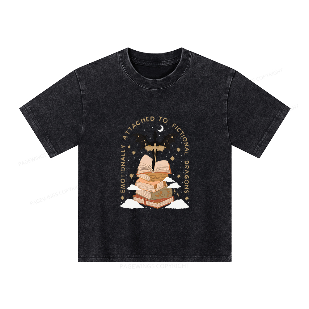 Pagewings Fantasy Romance Reader Gift Romantacy Unisex Kids Washed T-shirt