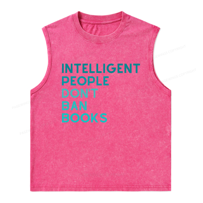 Pagewings Intelligent People Don't Ban Books Unisex Washed Tank Top