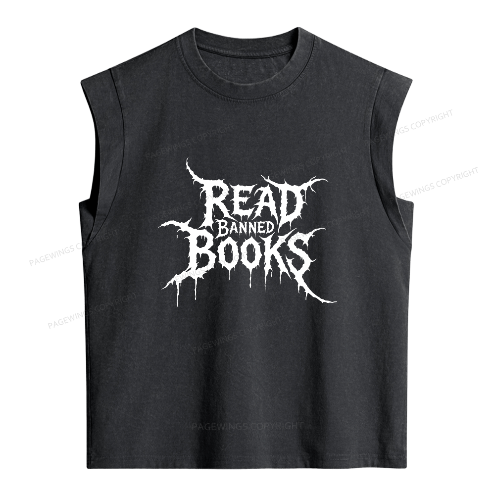 Pagewings Read Banned Books Women's Washed Tank Top
