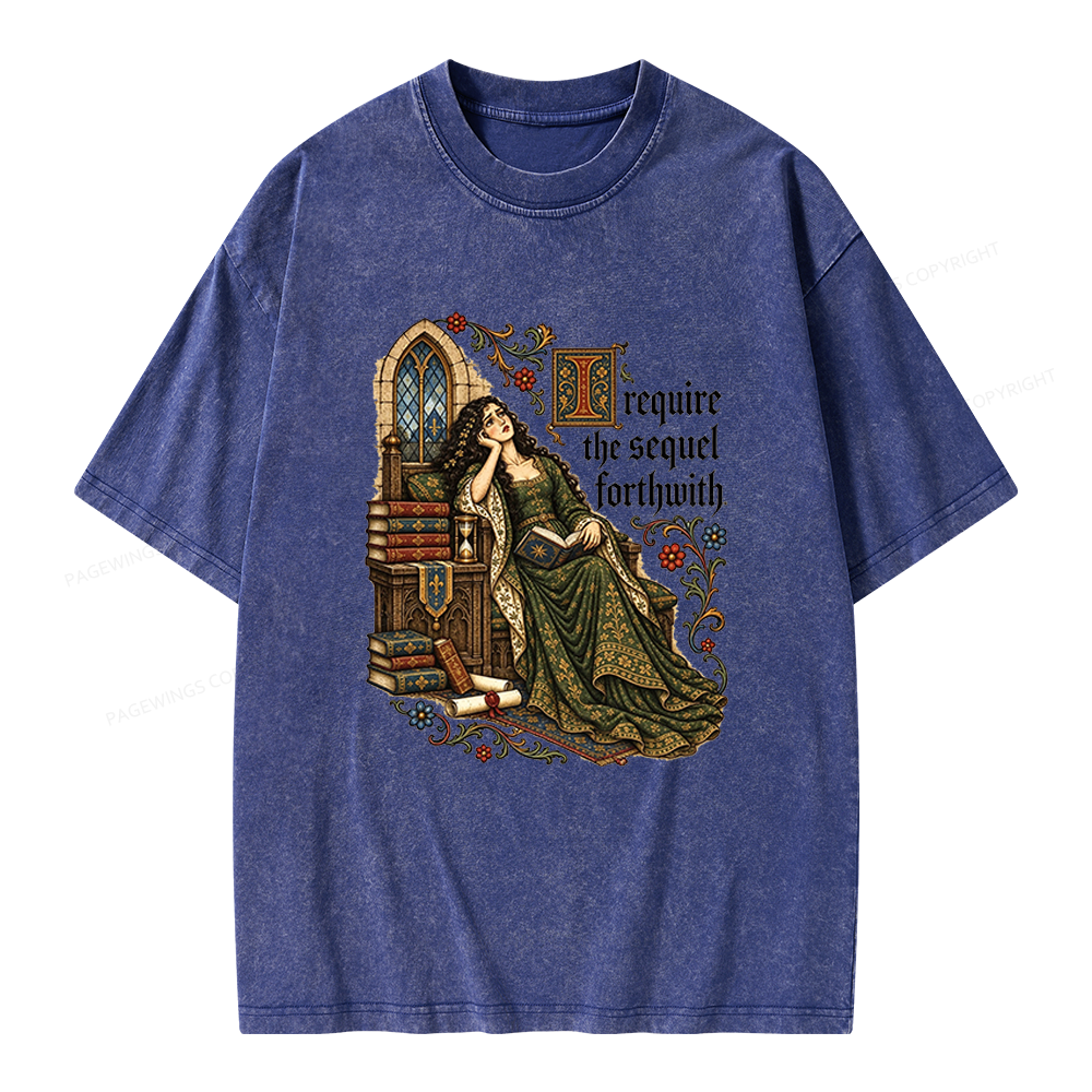 Pagewings Medieval Reading Unisex Washed T-shirt