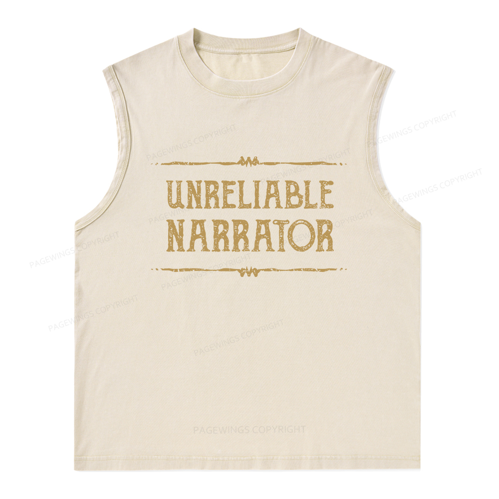 Pagewings Unreliable Narrator Unisex Washed Tank Top