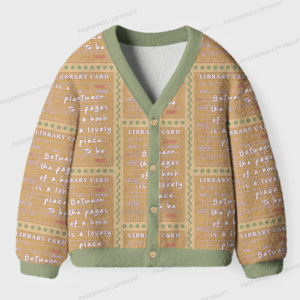 Pagewings Library Card Unisex Ugly Cardigan Sweaters