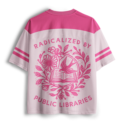 Pagewings Radicalized By Public Libraries Unisex Mesh Jersey