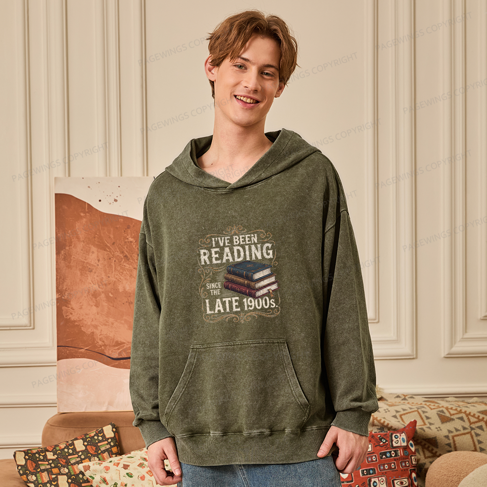 Pagewings Vintage Reading Since Late 1900s Unisex Washed Hoodie