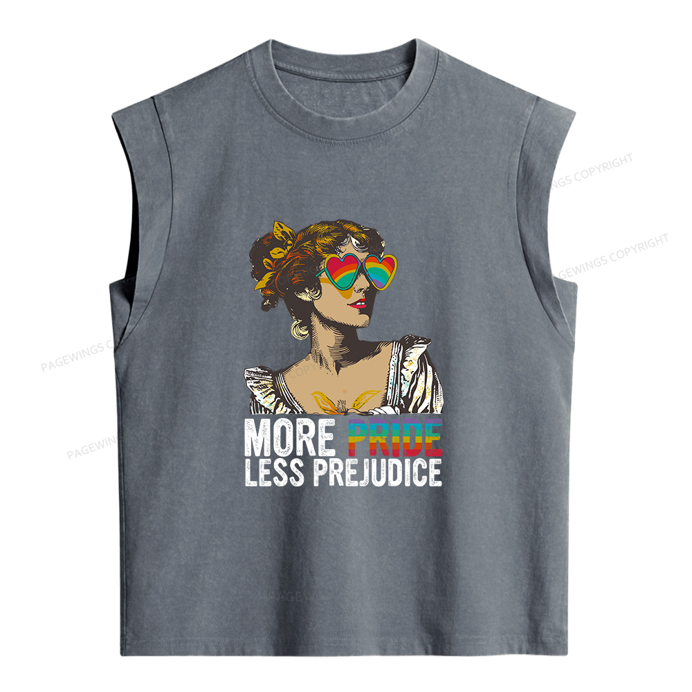 Pagewings More Pride Less Prejudice Women's Washed Tank Top