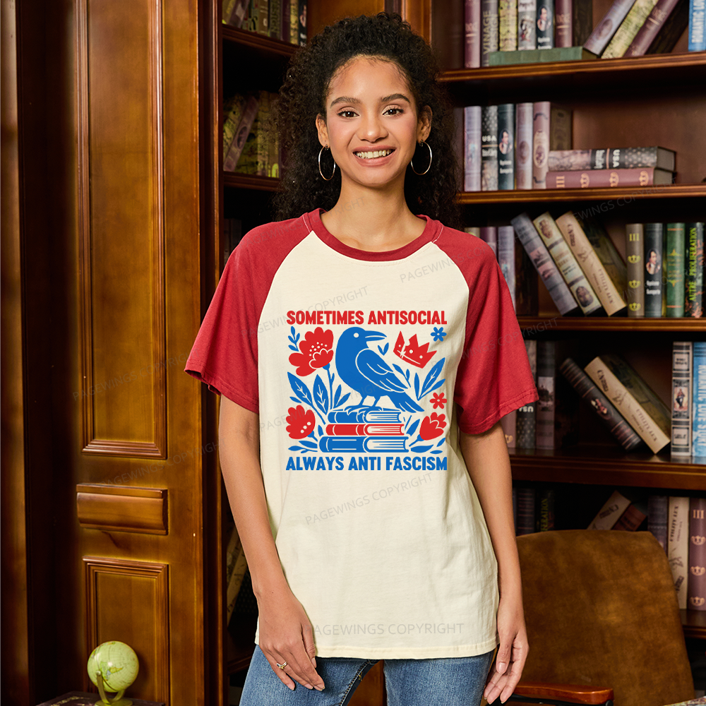 Pagewings Anti Fascism Raglan T-shirt