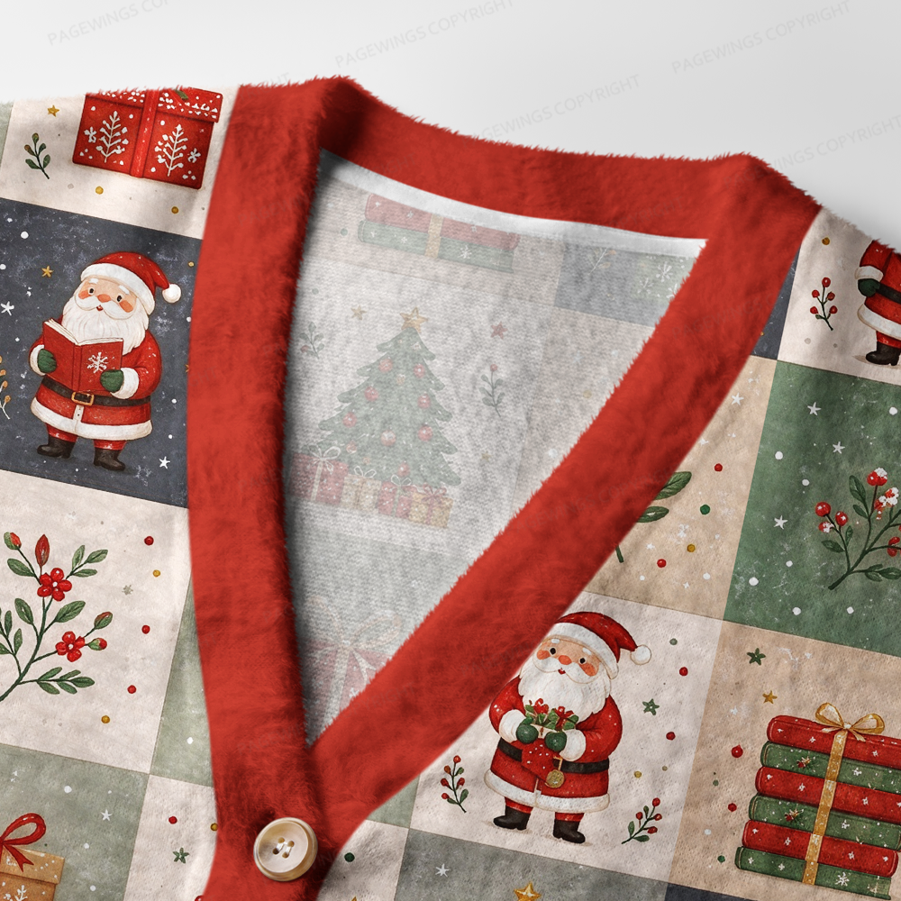 Pagewings Christmas Bookish Light Knit Unisex Cardigan Sweaters