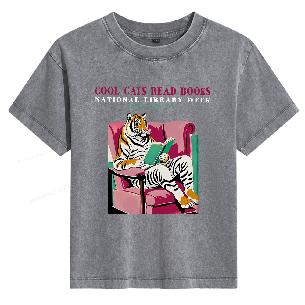 Pagewings Library Week Poster 1996 Women's Washed T-shirt