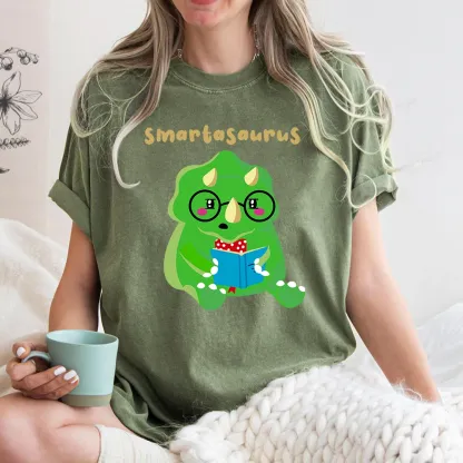 Pagewing Smart Dinosaur Unisex Washed T-shirt