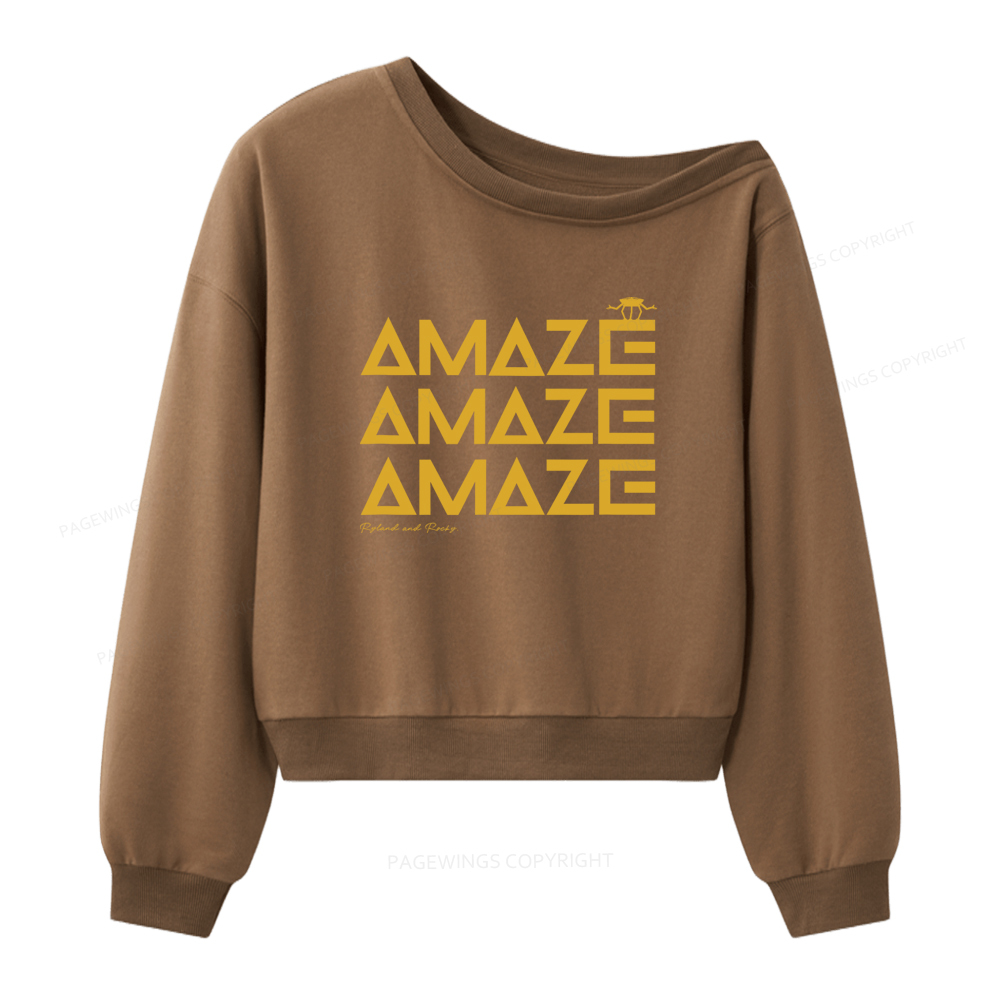 Pagewings Amaze Women Off Shoulder Sweatshirt