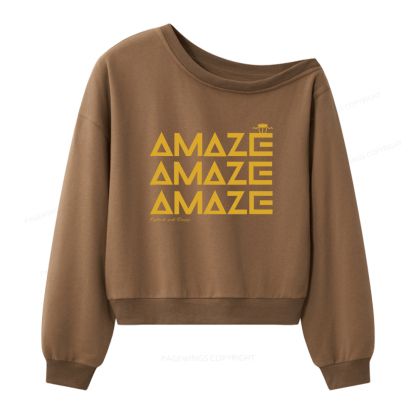 Pagewings Amaze Women Off Shoulder Sweatshirt
