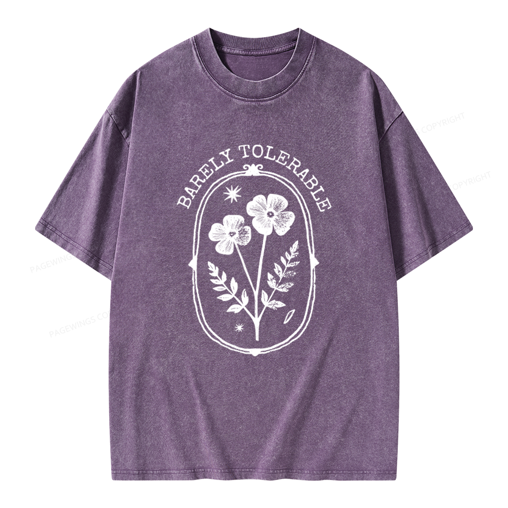 Pagewings Barely Tolerable Unisex Washed T-shirt