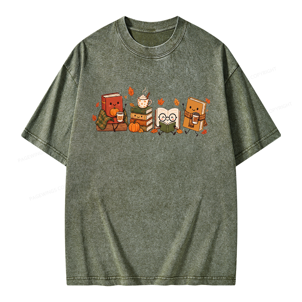 Pagewings Cozy Book Lover Unisex Washed T-shirt