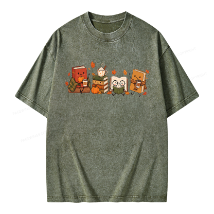 Pagewings Cozy Book Lover Unisex Washed T-shirt