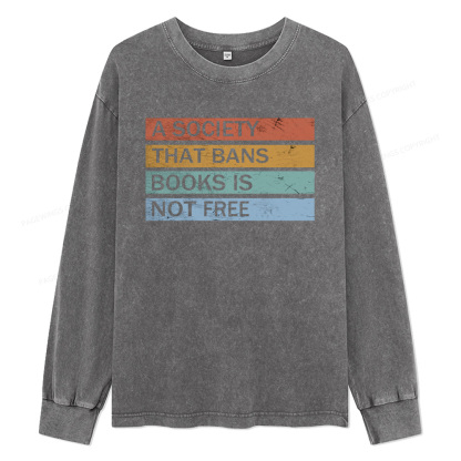 Pagewings Banned Books Shirt Unisex Washed Long Sleeve T-shirt