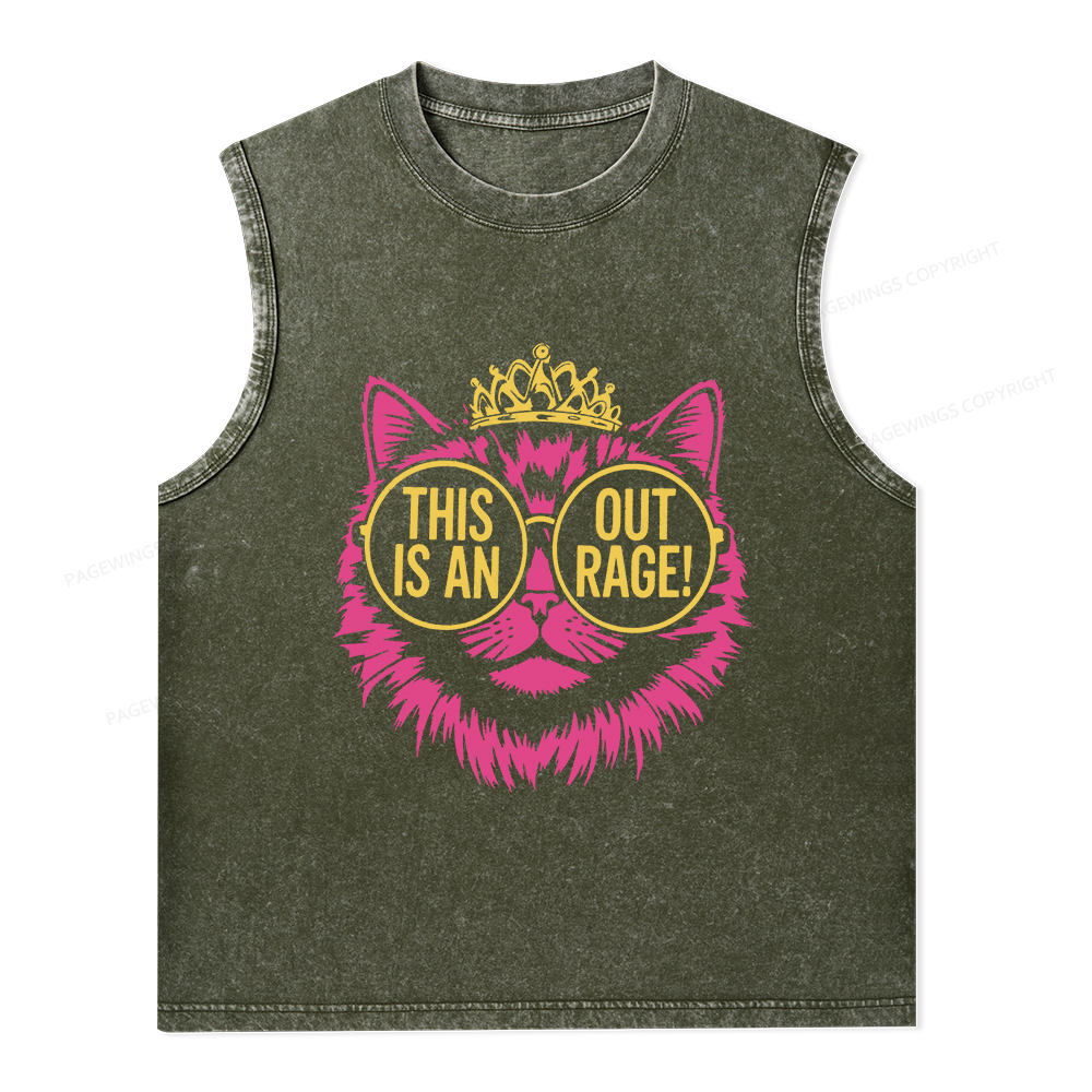 Pagewings This is an Outrage Unisex Washed Tank Top