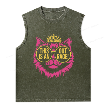 Pagewings This is an Outrage Unisex Washed Tank Top